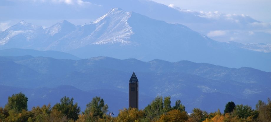 A bell tower in Westminster, Colorado.