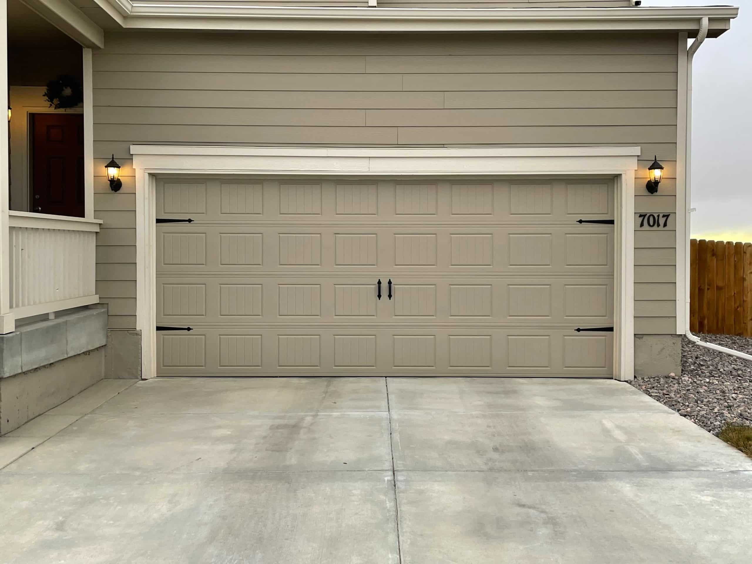a newly installed garage door