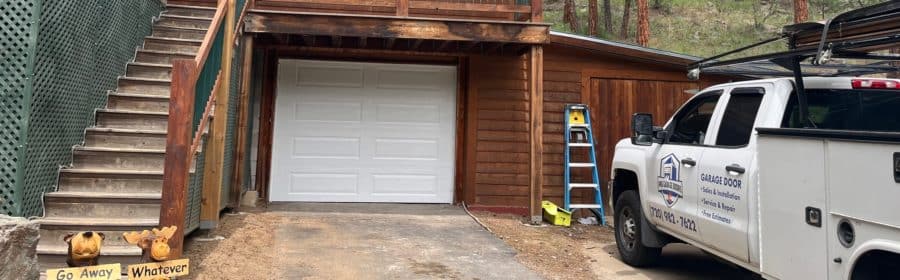 a newly installed garage door by PNG Garage Doors of Denver, Co.