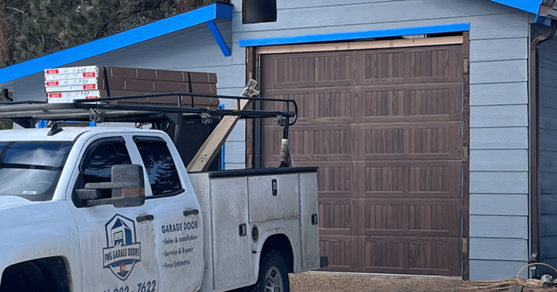 PNG Truck completing a garage door replacement in Colorado
